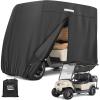 imageKEMIMOTO 600D Waterproof Golf Cart Cover Universal Heavy Duty Large 4Seater Golf Cart Rain Cover with Storage Bag Compatible with EZGO Club Car 2224 Passenger Black
