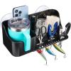 imageKEMIMOTO Boat Cup Holder Caddy Organizer Installed With ScrewsSuction Cups on Any Flat Surface Storage Organizer Cockpit Storage Box Marine Cup Holder for Bass Kayak Jon Pontoon Boat Accessoriesblack