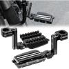 imageKEMIMOTO CNC Aluminum Highway Pegs with Expandable Heel Rests 125quot Highway Long Angled Pegs Adjustable Fit for Street Glide Road King Road Glide Softail Dyna Sportster 114quot Engine Guard BlackBlack