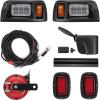 imageKEMIMOTO Deluxe DS Golf Cart LED Light Kit Compatible with Club Car DS 1993Up Upgrade 12V Street Legal LED Headlights and Taillights with Turn Signals Hazard Light Switch Horn Brake