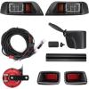 imageKEMIMOTO Deluxe Golf Cart LED Light Kit Compatible with EZGO TXT 19962013 Upgrade 12V Street Legal LED Headlights and Taillights with Turn Signals Hazard Light Switch Horn Brake Pad
