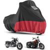 imageKEMIMOTO Motorcycle Cover Compatible with Cruiser Models Softail Dyna Iron 883 Fat Boy 114 FortyEight Low Rider Cover Standard Heritage Classic Waterproof Outdoor Snow Rain ProtectionRed