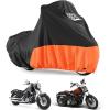 imageKEMIMOTO Motorcycle Cover Compatible with Cruiser Models Softail Dyna Iron 883 Fat Boy 114 FortyEight Low Rider Cover Standard Heritage Classic Waterproof Outdoor Snow Rain Protectionorange