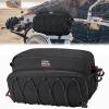 imageKEMIMOTO Motorcycle Handlebar Bag Black Sissy Bar Bicycle Tool Bag Front Storage Accessory Bag for Cruiser Softail Dyna Sportsters 19L