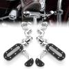 imageKEMIMOTO Motorcycle Highway Pegs with Flipout Heel Rests for 125quot Engine Guard Adjustable Foot Pegs for Road Street Glide Sportster Road King Electra Glide with 114quot Highway Bar BlackChrome
