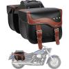 imageKEMIMOTO Motorcycle Saddlebags 30L Large Capacity Saddle Bags Motorcycles PU Leather Motorcycle Luggage Bag for Sportster Softail Dyna Vstar Shadow Universal Motorcycle Accessories BlackBrown with Inner Pocket