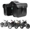 imageKEMIMOTO Motorcycle Saddlebags Throw Over Saddle bags with lock Small Size Panniers 14L Side Bags for Sportster Softail Rebel Dyna Road King Synthetic Leather Universal BlackWithout Lock