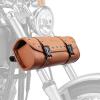 imageKEMIMOTO Motorcycle Tool Fork Bag PU Leather Universal Saddlebag for Front Fork Handlebar Sissybar Storage Pouch Motorcycle Roll BagBrown