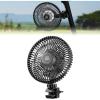 imageKEMIMOTO Rechargeable Golf Cart Fan with LED Light Battery Operated Portable Fan with 6 Powerful Speeds 9quot Clip On Fan Compatible with EZGO Club Car Yamaha 360 Rotatable Head USB ampamp Type C Port