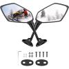 imageKEMIMOTO Snowmobile Side Mirrors Hood Mounted Rear View Mirror Clear Snowmobile Rearview Mirrors Compatible with Polaris SkiDoo Arctic Cat Accessories
