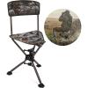 imageKEMIMOTO Tripod Swivel Hunting Chair 360 Degree Blind Chairs with Backrest Folding Camo Seats Height Adjustable for Hunting Fishing Camping
