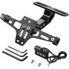 imageKEMIMOTO Universal Motorcycle License Plate Bracket with LED Light Fender Eliminator Kit CNC Aluminum Motorcycle Tail Tidy License Plate Holder Mount BlackBlack