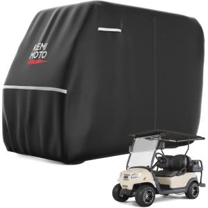 imageKEMIMOTO 600D Waterproof Golf Cart Cover Universal Heavy Duty Large 6Seater Golf Cart Rain Cover with Storage Bag Compatible with EZGO Club Car 642 Passenger BlackBlack