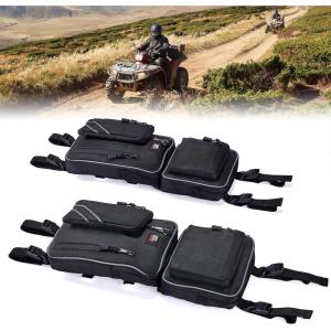 imageKEMIMOTO ATV Fender Bags Camo Storage Bags WaterResistance Saddle Bags Black Water Holder Compatible with Sportsman Scrambler TRX FourTrax Outlander 570 Two Storage Bags for ATVBlack