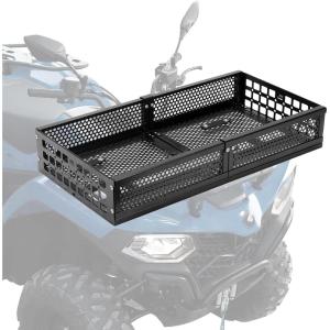 imageKEMIMOTO ATV Front Cargo Basket ATV Front Rack Basket with Steel Mesh Surface ATV Luggage Carrier Compatible with Grizzly Fourtrax Kawasaki Universal for Golf Cart Tractor 333quot L x167 W x58 H