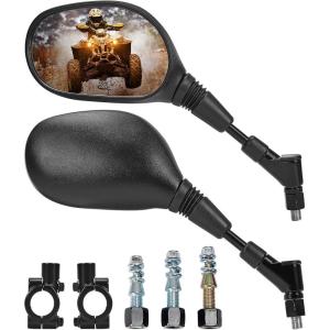 imageKEMIMOTO ATV Mirrors Multiangle Adjustable 10MM Motorcycle Mirrors Side Rearview for 78quot Handlebar Compatible with ATV Dirt Bike Scooter Snowmobile