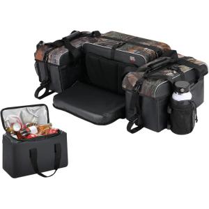 imageKEMIMOTO ATV Storage Bags with Cooler Bag 76L Large ATV Bags Rear Rack Bag Upgraded Four Wheel Cargo Rear Seat Bags Compatible with Polaris Sportsman Fourtrax CanAm Kawasaki Arctic Cat CFMOTO