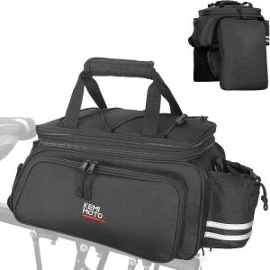 imageKEMIMOTO Bike Rear Rack Bag Bicycle Trunk Bag Expandable 1020L Capacity Water Resistant Multifunctional Bicycle Pannier with Rain Cover Bike Saddle Bag for Rear Rack Shopping Commuter Cycling TripClassic