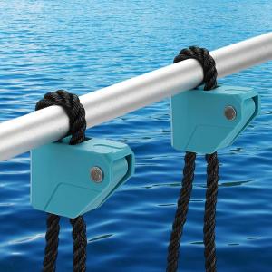 imageKEMIMOTO Boat Fender ClipsQuick Release Adjustable Boat Rail Cleats Fender Clips for Boat Bumpers Boat Bumper Holder Hanger Adjuster for Pontoon Boat Bass Boat Jon BoatBlue