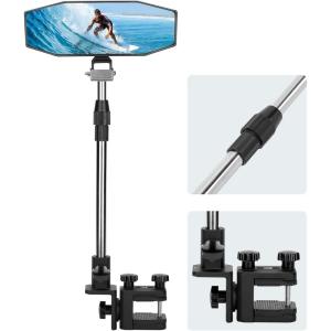 imageKEMIMOTO Boat Rear View Mirror with Telescoping Pole 105 x 4 360 Adjustable Marine Mirror for Pontoon Ski Boats Water Skiing
