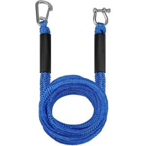 imageKEMIMOTO Bungee Dock Boat Lines with Stainless Steel Clips 710ft Boat Mooring Lines with 2300lbs Tensile Strength Bungee Rope for Jet Skis Watercraft Boat Canoes ampamp Kayaks BlackBlue