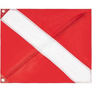 imageKEMIMOTO Dive Flag for Boat with Removable Stiffening Pole 20 x 24 Double Stitched Diver Down Flag US Legal Size for Scuba Snorkeling Kayak Freediving Spearfishing