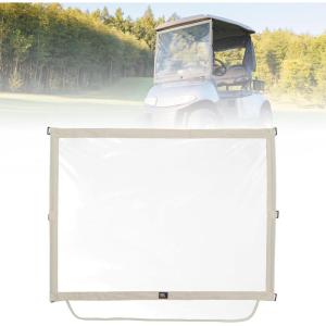 imageKEMIMOTO Foldable Golf Cart Windshield Compatible with EZGO RXV Portable Lightweight PVC Replacement Front Windshield BlackBeige