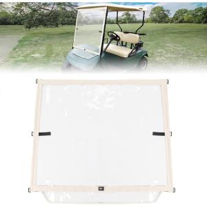 imageKEMIMOTO Foldable Golf Cart Windshield Compatible with EZGO TXT 19942013 Portable Lightweight PVC WindshieldBeige
