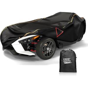 imageKEMIMOTO Full Cover Compatible with Polaris Slingshot S SL SLR R Vanderhall Carmel 2025 2024 2023 Heavy Duty Waterproof Cover Windproof All Weather Protection with Reflective StripsTPU Coating