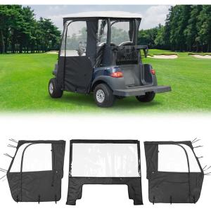 imageKEMIMOTO Golf Cart Enclosure 2 Passenger Golf Cart Rain Covers for Club Car Tempo 3Sided Driving Dustproof Enclosure Accessories with Clear PVC Window ampamp Double Door Zipper