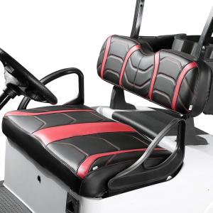 imageKEMIMOTO Golf Cart Front Seat Covers Compatible with EZGO RXV OEM Front Seats No Stapler Required Waterproof HeavyDuty PU Leather Easy Installation ampamp Enhanced ComfortBlackRed