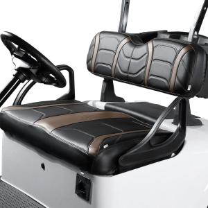 imageKEMIMOTO Golf Cart Front Seat Covers Compatible with EZGO RXV OEM Front Seats No Stapler Required Waterproof HeavyDuty PU Leather Easy Installation ampamp Enhanced ComfortBlackBrown
