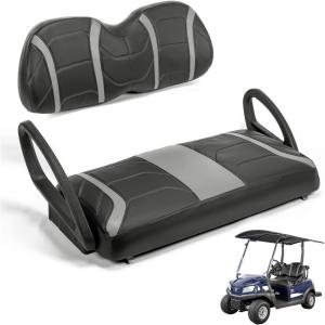imageKEMIMOTO Golf Cart Seat Covers Compatible with Club Car Precedent Tempo Onward OEM Front Seats No Staples NeededGray