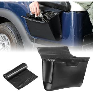 imageKEMIMOTO Golf Cart Trash Can Universal PU Leather Golf Cart Seat Storage Bag with Water Bottle Pocket ampamp Trash Bag Compatible with EZGO Club Car