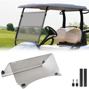 imageKEMIMOTO Golf Cart Windshield Compatible with Club Car Precedent GasElectric 04Up Foldable Replacement Windshield with AntiUV and Impact Resistant Acrylic TintedTinted