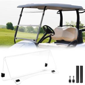 imageKEMIMOTO Golf Cart Windshield Compatible with Club Car Precedent GasElectric 04Up Foldable Replacement Windshield with AntiUV and Impact Resistant Acrylic TintedClear