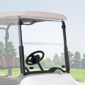 imageKEMIMOTO Golf Cart Windshield Compatible with EZGO RXV 2008Up Foldable Replacement Windshield with AntiUV and Impact Resistant Acrylic TintedClear