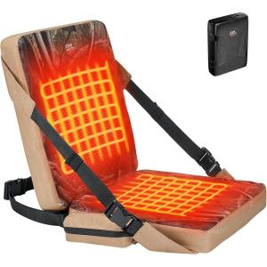 imageKEMIMOTO Hunting Seat Cushion Heated with 10000mAh Battery Upgraded Tree Stand SelfSupporting Silent Hunting Chair Low Down Warm Portable Folding Seat Pads for Hunting Camping Outdoor Sports