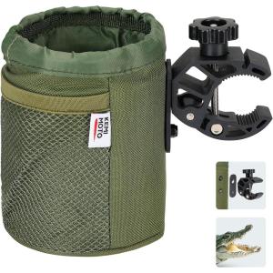 imageKEMIMOTO Motorcycle Cup Holder Oxford Fabric Motorcycle Drink Holder with 06quot15quot Alligator Clamp Universal Water Bottle Cup Accessories for Bike ATVUTV Scooter Boat Walker BlackArmy Green
