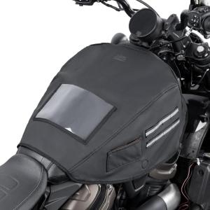 imageKEMIMOTO Motorcycle Fuel Tank Bag Cover Dustproof Fuel Gas Pad Cover Protector with Strong Retention Compatible with Touring Softail