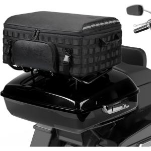 imageKEMIMOTO Motorcycle Luggage Rack Cooler Bag 53L Travel Luggage Bag Compatible with Touring Models Road King Street Glide Road Glide TrikeWithout Cooler Bag