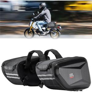 imageKEMIMOTO Motorcycle Saddlebags Expandable 2030L Eva Hard Side Bag Compatible with Ninja500 400 Grom 20222025 Navi Z125 Dirt Bike Dual Sport Mini Motorcross Motorbike 30L