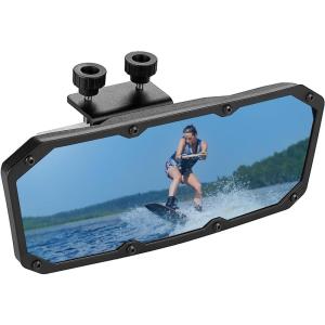 imageKEMIMOTO Rear View Boat Mirror Anti Glare Marine Mirror Blue Rearview Mirror with Panoramic Wide Angle for Ski Boat Pontoon Watercraft Surfing
