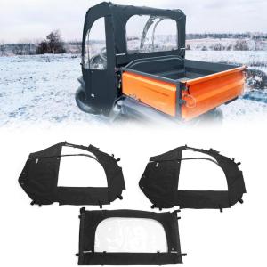 imageKEMIMOTO Soft Cab Enclosure Compatible with Kubota RTV 400500520520D Rear Windshield and Side Doors Clear PVC Windproof Scratch Resistant Removable Back Windscreen