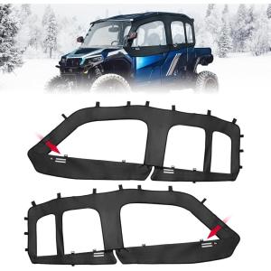 imageKEMIMOTO Soft Upper Doors Compatible with Polaris General 4 1000  XP 4 1000 Upgraded YKK Zipper Fits with Side Mirrors Soft UTV Cab Enclosure Upper Window Pair Kit Replace 2883453
