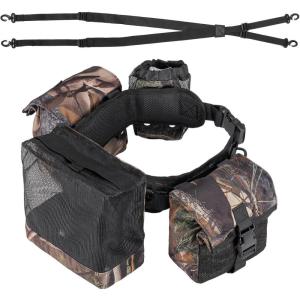 imageKEMIMOTO Tactical Hunting Belt Quick Release Battle Belt for Men with Shoulder Strap Breathable Design 4 Pouches to Carry Tools Accessories ampamp Gear Ideal for Hunting Fishing Dog Training BrownCamo
