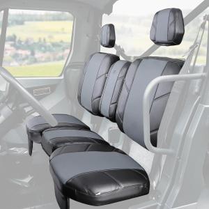 imageKEMIMOTO UTV Seat Covers Leather Waterproof Repellent UTV Seat Cushions Set wHeadrest Cover Compatible with Can Am Defender HD7 HD9 HD10 PRO DPS 6X6 Front Two Doors Split Bench