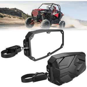 imageKEMIMOTO UTV Side Mirrors Side View UTV Mirrors for 152 inch Round Roll Cage NO PROFIT SXS Compatible with Polaris RZR 900 1000 Rhino Kawasaki Teryx Mule YXZ Pioneer Gator CanAm X3 Shatter Proof