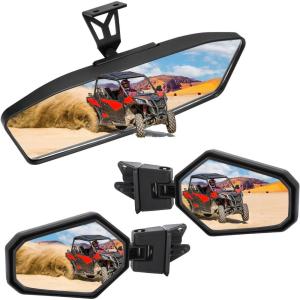 imageKEMIMOTO UTV Side Mirrors ampamp Center Mirror Compatible with Can Am Maverick Trail Sport MAX 20182025 Commander Adjustable Rear View Mirror Replace OEM715004924 715003638 715003639