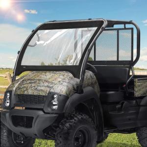 imageKEMIMOTO UTV Windshield Compatible with Kawasaki Mule 600 Mule 610 4x4 XC SE 20052016 Clear Fold Up Window UTV Full Front Windshield Accessories
